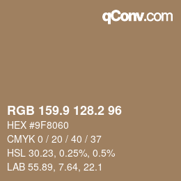 Color code: RGB 159.9 128.2 96 | qconv.com