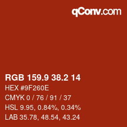 Color code: RGB 159.9 38.2 14 | qconv.com