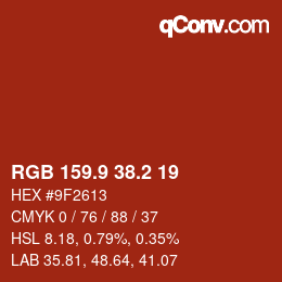 Color code: RGB 159.9 38.2 19 | qconv.com
