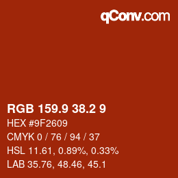 Color code: RGB 159.9 38.2 9 | qconv.com