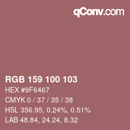 カラーコード: RGB 159 100 103 | qconv.com