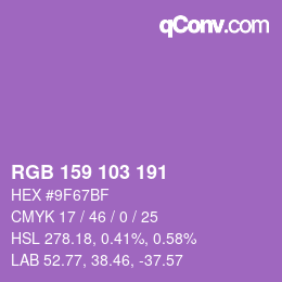 Color code: RGB 159 103 191 | qconv.com