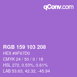カラーコード: RGB 159 103 208 | qconv.com