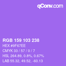 Color code: RGB 159 103 238 | qconv.com