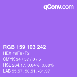 カラーコード: RGB 159 103 242 | qconv.com