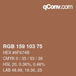 Farbcode: RGB 159 103 75 | qconv.com