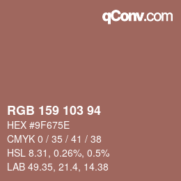 Farbcode: RGB 159 103 94 | qconv.com