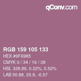 カラーコード: RGB 159 105 133 | qconv.com