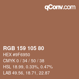 Color code: RGB 159 105 80 | qconv.com