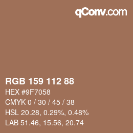 Code couleur: RGB 159 112 88 | qconv.com