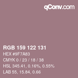 Farbcode: RGB 159 122 131 | qconv.com