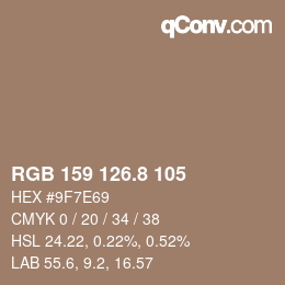 カラーコード: RGB 159 126.8 105 | qconv.com