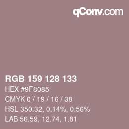 カラーコード: RGB 159 128 133 | qconv.com