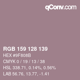 颜色代码: RGB 159 128 139 | qconv.com
