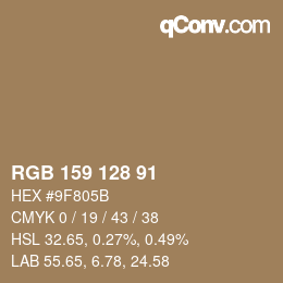 Farbcode: RGB 159 128 91 | qconv.com