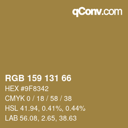 Code couleur: RGB 159 131 66 | qconv.com