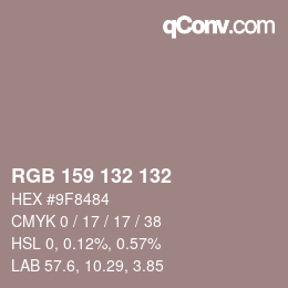 Color code: RGB 159 132 132 | qconv.com