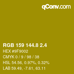 カラーコード: RGB 159 144.8 2.4 | qconv.com