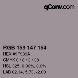 Farbcode: RGB 159 147 154 | qconv.com