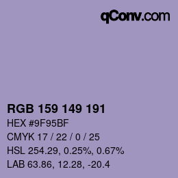 Color code: RGB 159 149 191 | qconv.com