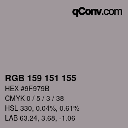 Color code: RGB 159 151 155 | qconv.com