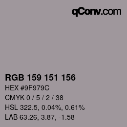 カラーコード: RGB 159 151 156 | qconv.com