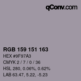 カラーコード: RGB 159 151 163 | qconv.com