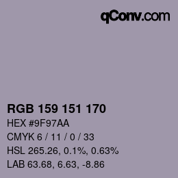 Color code: RGB 159 151 170 | qconv.com