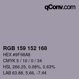 Color code: RGB 159 152 168 | qconv.com