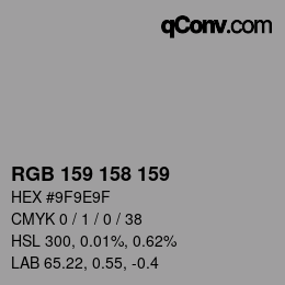 Color code: RGB 159 158 159 | qconv.com