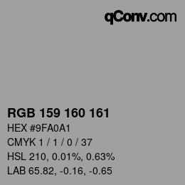 Farbcode: RGB 159 160 161 | qconv.com