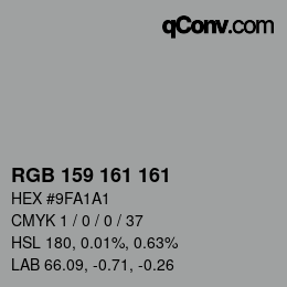 カラーコード: RGB 159 161 161 | qconv.com