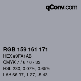 カラーコード: RGB 159 161 171 | qconv.com