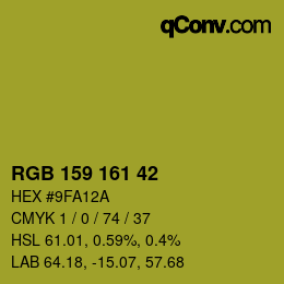 カラーコード: RGB 159 161 42 | qconv.com
