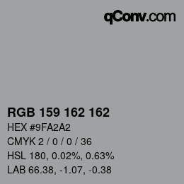 Color code: RGB 159 162 162 | qconv.com