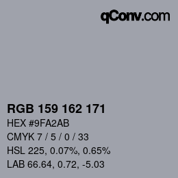 Color code: RGB 159 162 171 | qconv.com