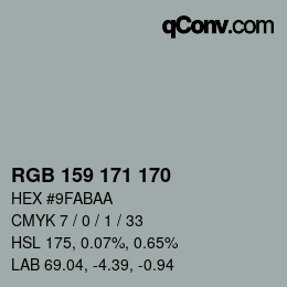 Color code: RGB 159 171 170 | qconv.com