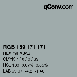 Color code: RGB 159 171 171 | qconv.com