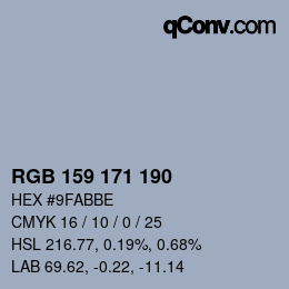 Farbcode: RGB 159 171 190 | qconv.com