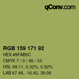 カラーコード: RGB 159 171 92 | qconv.com