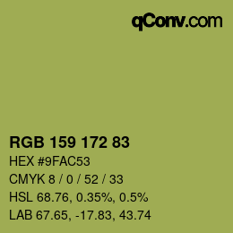 Farbcode: RGB 159 172 83 | qconv.com