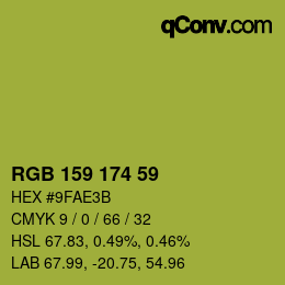 カラーコード: RGB 159 174 59 | qconv.com