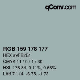 Code couleur: RGB 159 178 177 | qconv.com