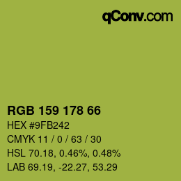 Farbcode: RGB 159 178 66 | qconv.com
