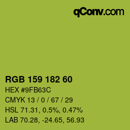 カラーコード: RGB 159 182 60 | qconv.com