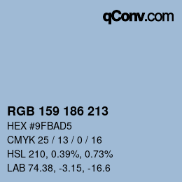 カラーコード: RGB 159 186 213 | qconv.com