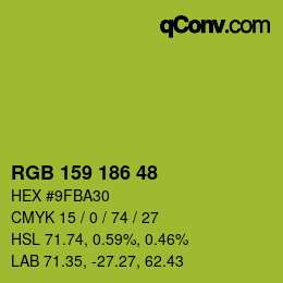 カラーコード: RGB 159 186 48 | qconv.com