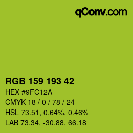 カラーコード: RGB 159 193 42 | qconv.com