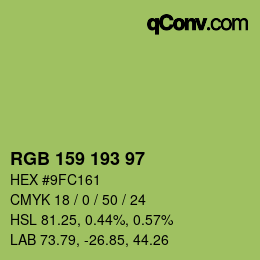 Color code: RGB 159 193 97 | qconv.com