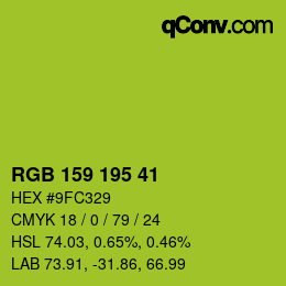 颜色代码: RGB 159 195 41 | qconv.com